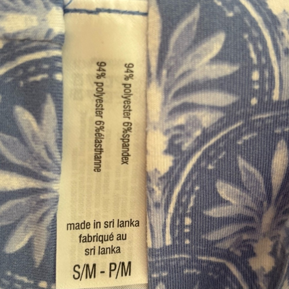 NWT TOMMY BAHAMA Short Robe Tropical Print Blue White Long Sleeve Size S/M P/M - Picture 4 of 6